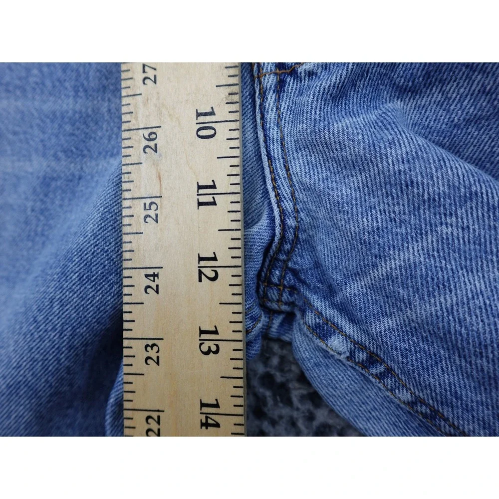 Levis 540 Relaxed‎ Fit Jeans Mens 34x26 Light Blue Raw Hem Cropped Denim